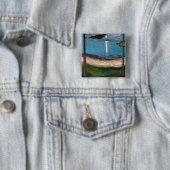 Badge Carré 5 Cm Edvard Munch - Lune (En situation)