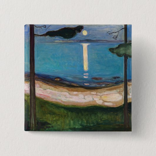 Badge Carré 5 Cm Edvard Munch - Lune (Devant)