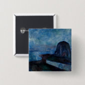 Badge Carré 5 Cm Edvard Munch - Nuit étoilée 1893 (Devant & derrière)