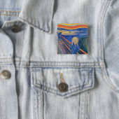 Badge Carré 5 Cm Edvard Munch - The Scream 1895 (En situation)