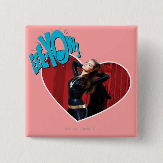 Badge Carré 5 Cm EEE-YOW ! Catwoman (Devant)