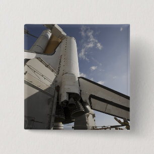 Badge Carré 5 Cm Effort de navette spatiale sur la plate-forme de