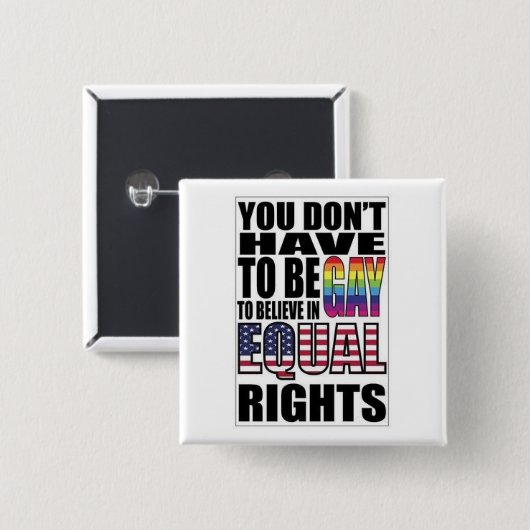 Badge Carré 5 Cm Égalité des droits (Devant & derrière)