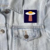 Badge Carré 5 Cm Eggstraterrestrial (En situation)