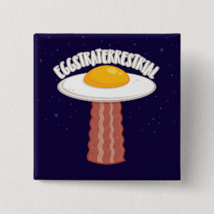 Badge Carré 5 Cm Eggstraterrestrial Avec Texte