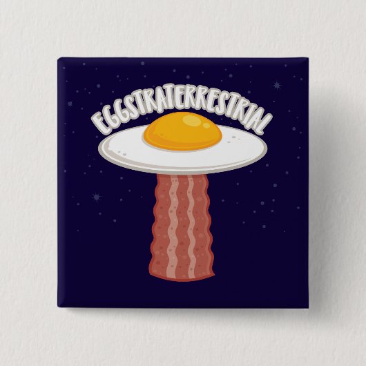 Badge Carré 5 Cm Eggstraterrestrial Avec Texte (Devant)