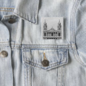 Badge Carré 5 Cm Église de Saint-Sulpice (En situation)
