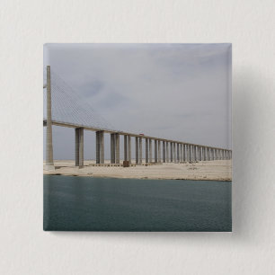 Badge Carré 5 Cm Egypte, Canal de Suez. Pont de la Paix alias Paix