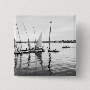 Badge Carré 5 Cm Egypte luxueuse, Feluccas sur le Nil