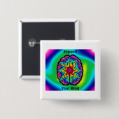 Badge Carré 5 Cm Élargissez votre esprit (Devant & derrière)