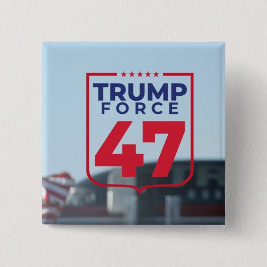 Badge Carré 5 Cm Élection moderne de Trump Force 47 (Devant)