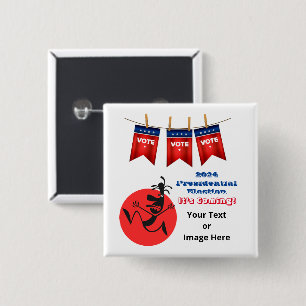 Badge Carré 5 Cm Élection présidentielle 2024, édition Running Man