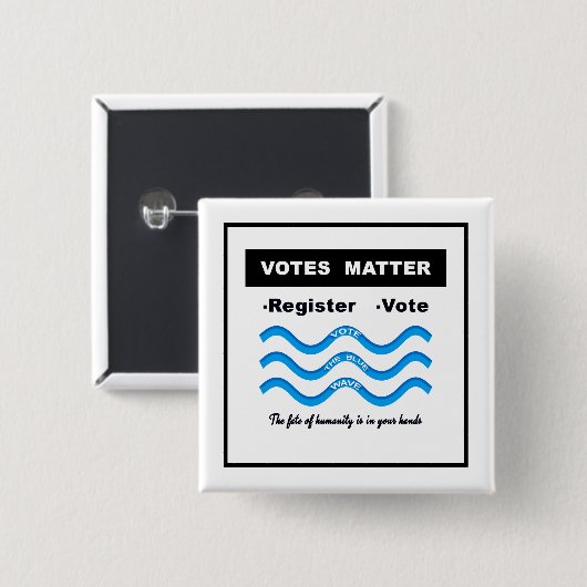 Badge Carré 5 Cm Élections (Devant & derrière)