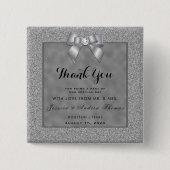 Badge Carré 5 Cm Elégant Argent & Parties scintillant élégant Maria (Devant)