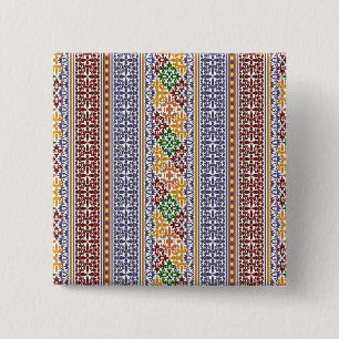 Badge Carré 5 Cm élégant motif ethnique