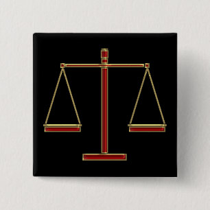 Badge Carré 5 Cm Élégante échelle rouge de la justice Droit