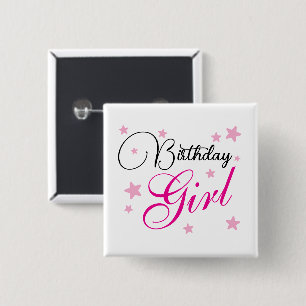 Badge Carré 5 Cm Élégante Épingle de Fille d'Anniversaire Cadeau de