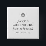 Badge Carré 5 Cm Élégante étoile simple moderne de David Bar Mitzva<br><div class="desc">Design est composé de typographie sans serif et de typographie cursive joueuse sur un arrière - plan simple. Disponible ici : http://www.zazzle.com/store/selectpartysupplies</div>