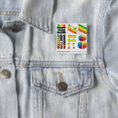 Badge Carré 5 Cm Éléments d'infographie et visualisation de données (En situation)