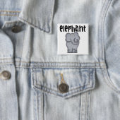 Badge Carré 5 Cm Éléphant gris (En situation)