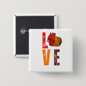 Badge Carré 5 Cm Élevage de poulet - Hen Rooster Lover Éleveur de p (Devant & derrière)