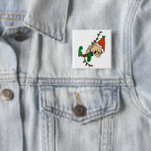 Badge Carré 5 Cm elfe balançant sur des lumières (En situation)