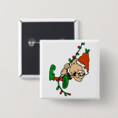 Badge Carré 5 Cm elfe balançant sur des lumières (Devant & derrière)