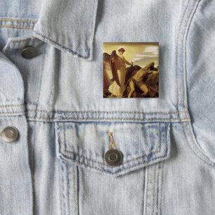 Badge Carré 5 Cm Élie dans le désert par Lord Frederic Leighton