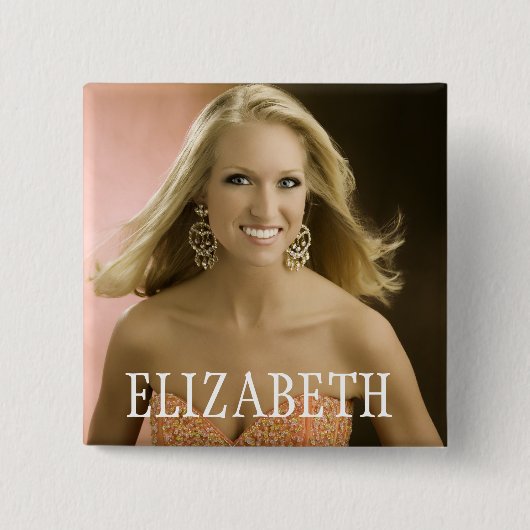 BADGE CARRÉ 5 CM ELIZABETH (Devant)