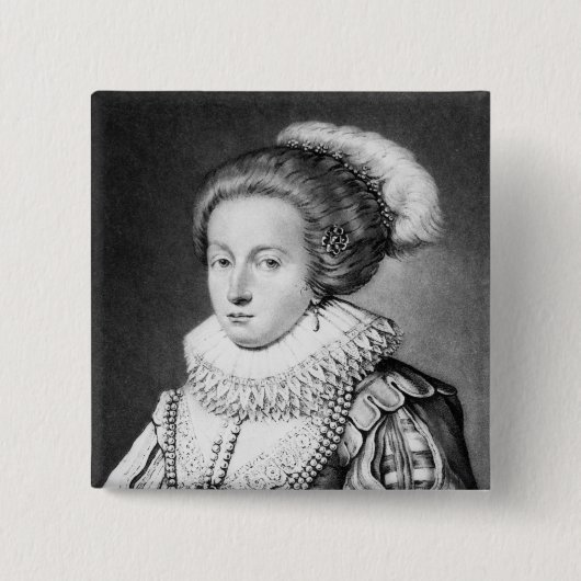 Badge Carré 5 Cm Elizabeth Stuart, reine de la Bohême (Devant)