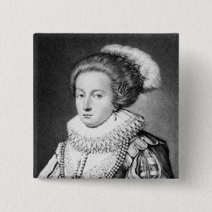 Badge Carré 5 Cm Elizabeth Stuart, reine de la Bohême