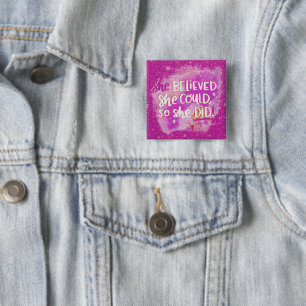 Badge Carré 5 Cm Elle croyait