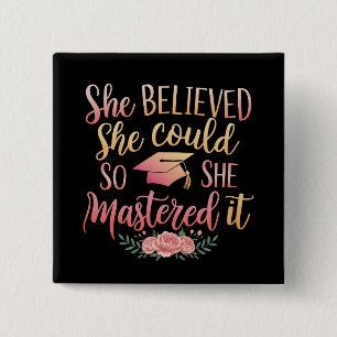 Badge Carré 5 Cm Elle Croyait Qu'Elle Pouvait Le Masquer