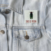 Badge Carré 5 Cm Elle Est Risquée Carte (En situation)