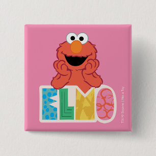 Badge Carré 5 Cm Elmo Cute & Fun