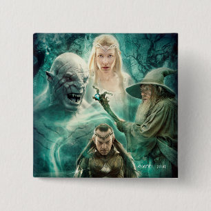 Badge Carré 5 Cm ELROND™, Azog, Galadriel, et graphique de Gandal