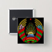 Badge Carré 5 Cm emblème de la Biélorussie (Devant & derrière)
