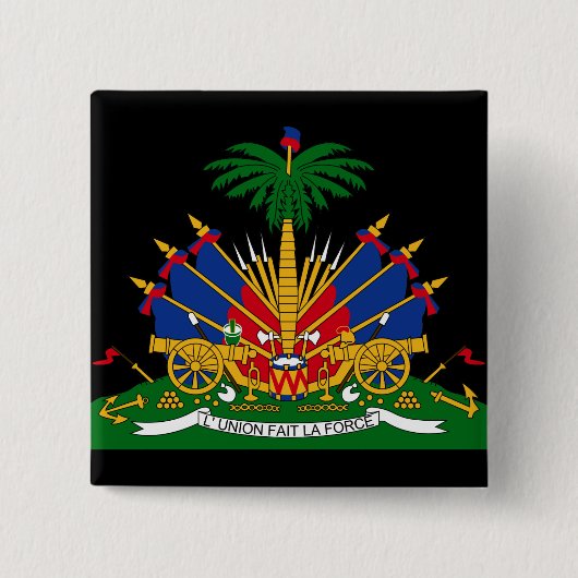 Badge Carré 5 Cm emblème haïti (Devant)