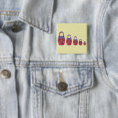 Badge Carré 5 Cm Emboîtement russe/Babushka de ~ de poupée de (En situation)
