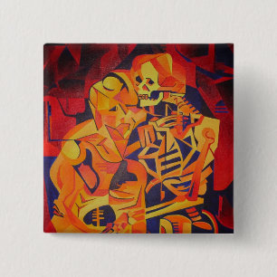 Badge Carré 5 Cm Embracer l'art géométrique coloré de la mort