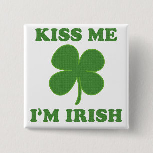 Badge Carré 5 Cm Embrasse-moi, je suis irlandais