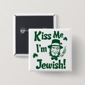 Badge Carré 5 Cm Embrassez-moi, je suis juif (Devant & derrière)