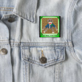 Badge Carré 5 Cm Embrassez-moi, je suis singe irlandais de (En situation)