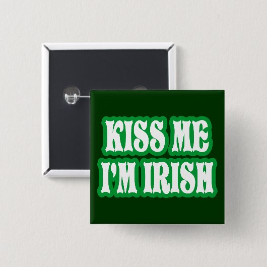 Badge Carré 5 Cm Embrassez-moi que je suis irlandais (Devant & derrière)