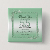 Badge Carré 5 Cm Emerald Gem & Parties scintillant 55e anniversaire (Devant)
