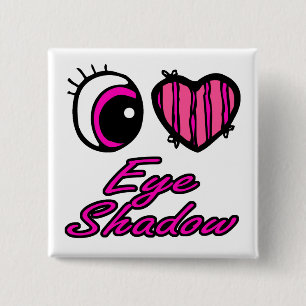Badge Carré 5 Cm Emo Coeur Oeil J'Aime Ombre Oeil