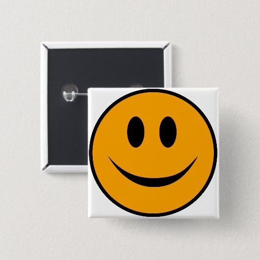 Badge Carré 5 Cm Emoji du visage souriant (Devant & derrière)