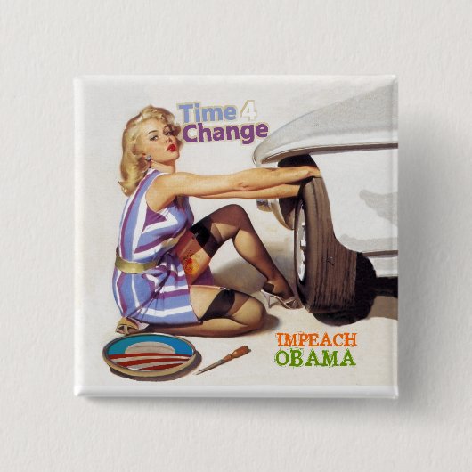Badge Carré 5 Cm Empêcher Obama (Devant)
