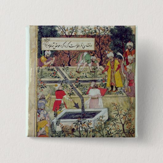 Badge Carré 5 Cm Empereur Babur (Devant)