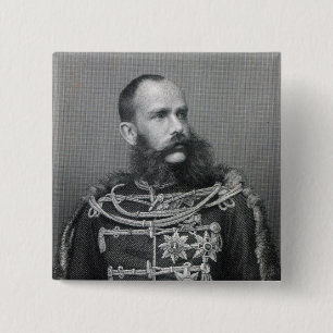 Badge Carré 5 Cm Empereur Franz Joseph I de l'Autriche
